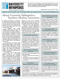 University Orthopedics - About Us - Nonsurgical approach ...